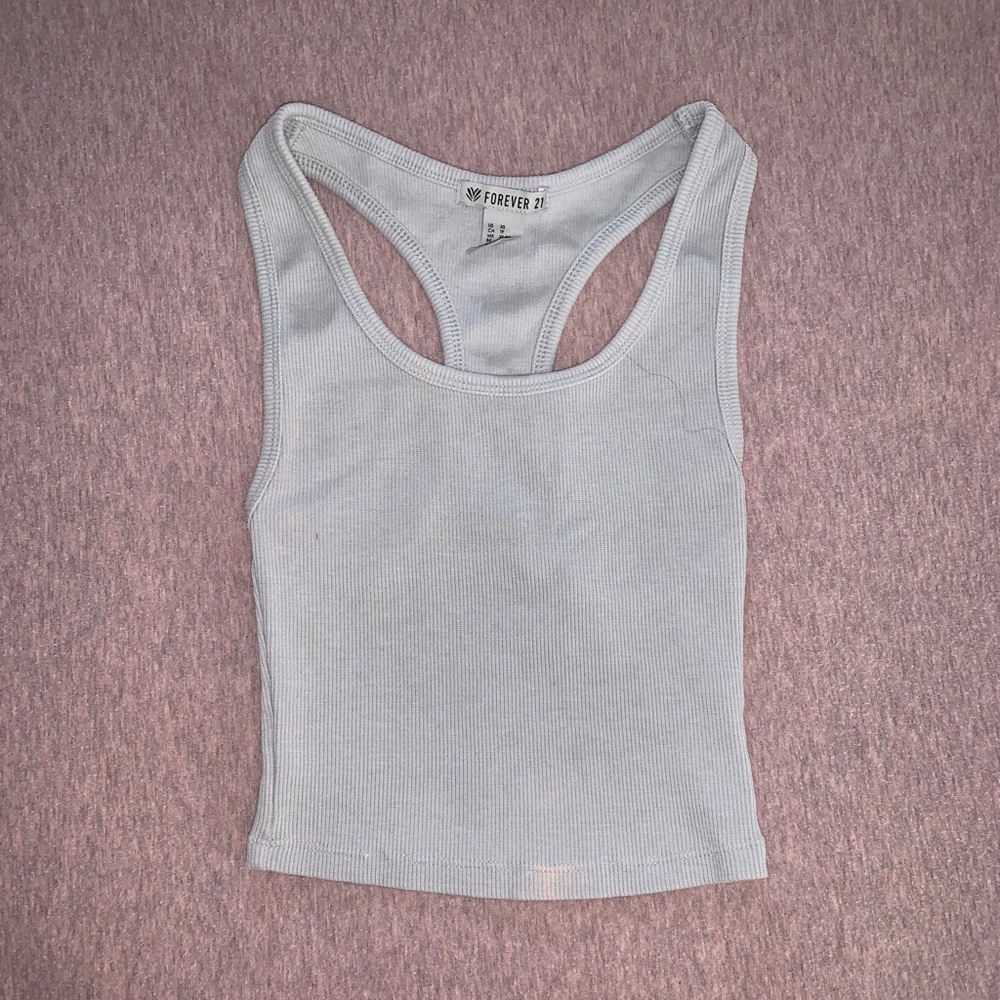 Light Blue Cropped Tank Top